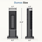 24Inch Space Heaters for Indoor Use, Portable Heater with 3 Light Colors, Adjustable Thermostat with Remote, Tip-Over Protection up to 95°F, 60°Oscillation