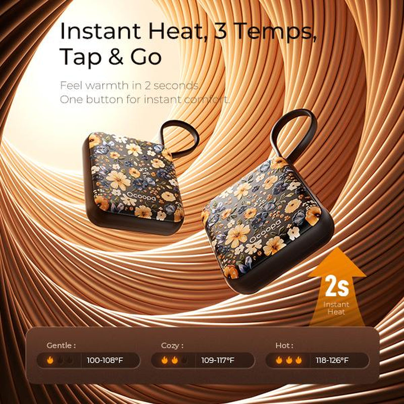 Ocoopa UT5 Nano Hand Warmers Rechargeable 2 Pack, AI Temperature Control Pocket Size Hand Warmer, Heater Portable Hand Warmer Great Gift for Christmas Outdoors, Hunting, Golf, Camping