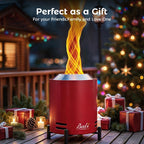 BALI OUTDOORS Smokeless Fire Pit, 6.5-Inch Turbo Flame Tabletop Fire Pit, Stainless Steel, Adjustable Flame, with Stand and Stove Rack, Carry Bag #Springtok