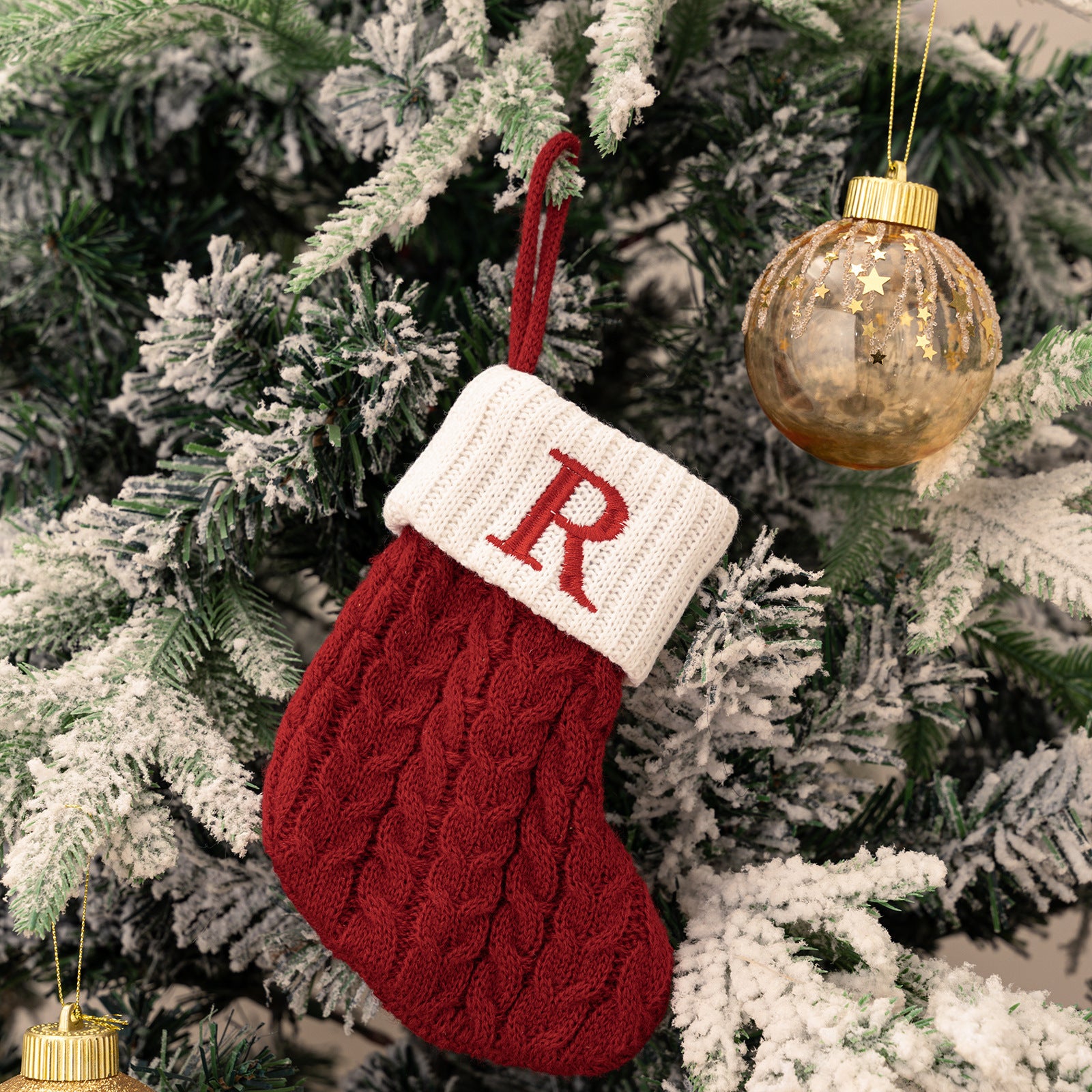 Letter Christmas Stocking Creative Hanging Ornament
